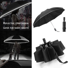 Reflective Stripe Reverse Led Light Automatic Umbrella