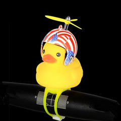 Silica Little Duck Shape Bicycle or Car Duck Bell Yellow Rotary Paddle Helmet