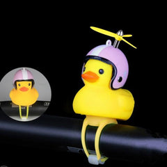 Silica Little Duck Shape Bicycle or Car Duck Bell Yellow Rotary Paddle Helmet