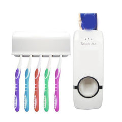 Toothpaste Dispenser and Toothbrush Holder Set