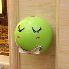 Ball Shaped Cute Emoji Waterproof Toilet Paper Box screw fixed