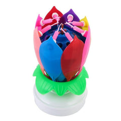 Flower Rotating Happy Birthday Candle
