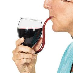 2Pcs Wine Glass Built-in Straw